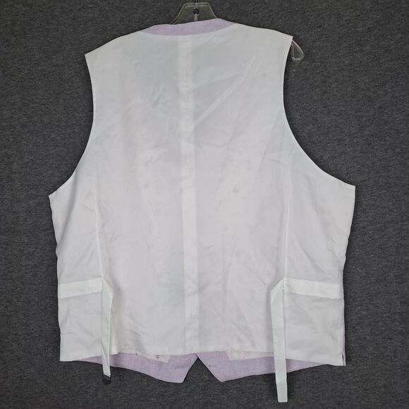 Joseph Abboud Men's Suit Vest Size 2X NWT Light Lilac Linen Cotton Button Front - Picture 2 of 9